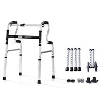 Qucasyl Bariatric Heavy-Duty Folding Walker with Wheels for Seniors, Adults, Extra Wide Front Wheel Walker (2 5-Inch Wheels), Sized for Adults Up to 450 Lbs