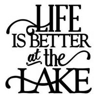 Chase Grace Studio Life is Better at The Lake Fishing Camping Vinyl Decal Sticker|Black|Cars Trucks SUV Laptops Boats Kayak Tool Box Wall Art|5.5" X 5"|CGS262