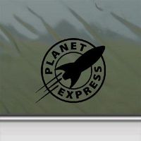BLACK MACBOOK ART LAPTOP AUTO NOTEBOOK STICKER DECAL DIE CUT ADHESIVE VINYL CAR DECORATION PLANET EXPRESS FUTURAMA HELMET