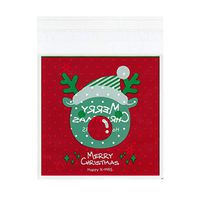 NBEADS 1 Bag (About 95-100pcs/bag) 5.1x3.9 inch Colorful Rectangle OPP Cellophane Bags Santa Claus Pattern Self Adhesive Sealing Bags Christmas