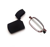 Men Women Small Compact Folding Foldable Pocket Readers Eye Glasses Unisex Portable Presbyopic Reading Glasses Eyewear in Black Handy Flip Top Case (3.00, Red)