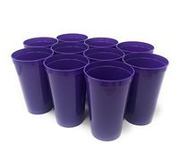 CSBD Stadium 22 oz. Plastic Cups, 10 Pack, Blank Reusable Drink Tumblers for Parties, Events, Marketing, Weddings, DIY Projects or BBQ Picnics, No BPA (Purple)