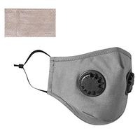 2PCS Filter Paper+Gray Dust M(a/sk with Dual Valve Reusable Anti-Dust Filter Ma&sk Sunscreen Face Cover for Riding Running