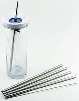 4 Pack Cocostraw for Contigo Shake and Go 20 oz Auto Close Tumbler PerfectFIT 18/8 Stainless Steel Drinking Straws With Cleaning Brush