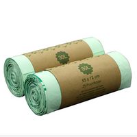 Okngr 50 Pack Compostable Trash Bags, Biodegradable Trash Bags Eco-Friendly Garbage Bags Durable Kitchen Trash Bags for Home Office Kitchen, 30 L, 50 Count