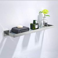 TURS Bathroom Glass Shelf Rack SUS 304 Stainless Steel Contemporary Tempered Glass Shelves Wall Mount,Q7ZWJ-BR