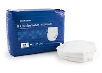 McKesson Disposable Adult Absorbent Underwear, Regular Pull On, Size Medium, Moderate Absorbency. 1 Package containing 4 packs of 20 diapers each. 80 Total. by McKesson