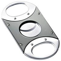 Visol VCUT31 "Balboa" 2-Tone Guillotine Stainless Steel Cigar Cutter, Gray