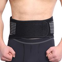 Tianhaik Dual Adjustable Straps Breathable Mesh Panels Compression Belt Lower Back Brace for Men and Women (Color : Black, Size : L)