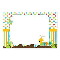 30 Blank Cards Invitations Thank You Cards Bugs Caterpillar Kids Birthday Party Baby Shower + 30 White Envelopes