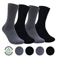 Diabetic Bamboo Socks Physician's Choice - Half Calf, Seamless Toe, High Circulation for Diabetes, Varicose Veins, Maternity Pregnancy Crew Socks for Men&Women (4 Pack) - Made in Turkey