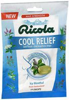 Ricola Cool Relief Oral Anesthetic Drops ICY Menthol - 19 ct, Pack of 6
