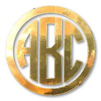 Custom Circle Monogram Initials Vinyl Decal/Sticker Cars YETI Cup Laptop Phone (6", Gold Chrome)