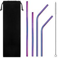 Raking Stainless Steel Straws for 30oz 20oz Mugs Cups Bottle Tumbler with Cleaning Brush (Colorful)