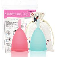 SPEQUIX 2 PCS Women's Feminine Hygiene Cup Blue and Red Size S or L with Free Beautiful Bag (L)