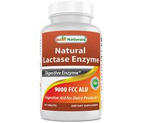 Best Naturals Lactose Intolerance Relief Tablets with Natural Lactase Enzyme, Fast Acting High Potency Lactase, 9000 FCC ALU, 90 Count