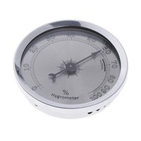 LoveinDIY Analog Hygrometer, 2-Inch Round Glass Analog Hygrometer for Cigar Case Humidors, Silver