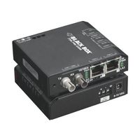 Black Box Hardened Media Converter Switch, 10-/100-Mbps Copper to 100-Mbps Fiber, Multimode, 48-VDC, ST