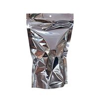Silver Mylar Stand Up Pouch 6"x9.5"x3.5" , Pack of 100