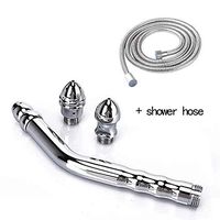 59-inch Shower Hose For Portable Bathroom Douching Anal Enema Bidet Curved Cleaner Zinc Alloy Wash Cleansing Tool with 2 Shower Heads