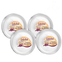 [80 Count] Embellish 7 Inch Appetizer Plates Crystal Clear Disposable Heavy Duty Plastic, Ideal For Wedding, Catering, Parties, Buffets, Events, Or Everyday Use, 4 Packs