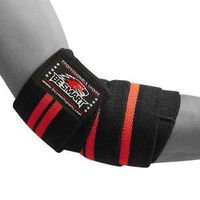 BeSmart Heavy Duty Elbow Sleeves Support Wraps Straps Gym Power Weight Lifting Pair (Red, One Size)
