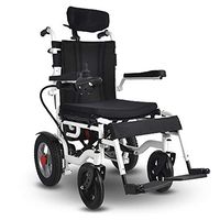 PLLP Medical Rehab Chair, Wheelchair,Heavy Duty Electric Wheelchair with Headrest, Foldable and Lightweight Powered Wheelchair,Armrest Can Be Lifted Up,360° Joystick, Weight Capacity 140Kg,Seat Width