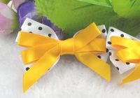 24 Pcs Polyester Ribbon Bow Flowers Wedding Decoration Appliques-u Pick (Yellow)