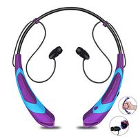 Bluetooth Neckband Headphones,V4.2 Flexible Wireless Bluetooth Headset with Magnetic Earbuds Sports in-Ear Headphones with Mic Noise Cancelling Headphones for iPhone Samsung (Purple)