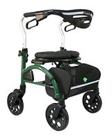 Evolution Xpresso Zero Lightweight Medical Walker Rollator with Seat, Large Wheels, Brakes, Backrest, Basket for Seniors Indoor Outdoor use (Laurel Green, Regular)