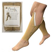 Presadee Calf Zipper 15-20 mmHg Compression Leg Circulation Fatigue Shin Sleeve (Beige, 2X-Large)