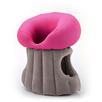 WAOBE U-Shaped Inflatable Pillow Long-Distance Aircraft Travel Pillow Neck Pillow Car with U-Shaped Bed Rest Pillow Pillow, Pink