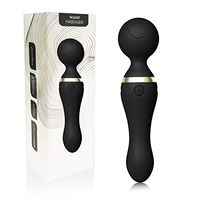 Mini Wireless Design Portable Wand Massager - 9 Frequency Modes - For Relieving Body Muscle Soreness - Waterproof Whispering Quiet (black)