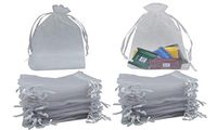 Sheer Organza Bags 60pcs Favor Gift Bag Drawstring Mesh Bags Business Packages (5x7, white)