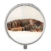 Pill Case - Compact 3 Compartment Medicine Organizer, Customized Round Pill Box for Pocket Traveling and Daily Needs - Animal