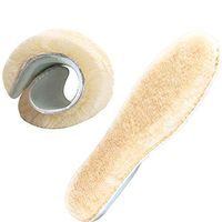 Fityou Men's Genuine Sheepskin Insole Cozy Warm Fluffy Shoe Insoles for Wellies Slippers Boots with Latex Backing 12 B(M) US