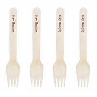 Dress My Cupcake Natural Wood Candy 100-Pack Buffet Forks DIY Kit, Stay Hungry, Brown