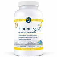 Nordic Naturals ProOmega-D, Lemon Flavor - 1280 mg Omega-3 + 1000 IU D3 - 180 Soft Gels - High-Potency Fish Oil - EPA & DHA - Brain, Eye, Heart, Joint, & Immune Health - Non-GMO - 90 Servings