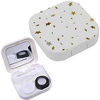 Portable Contact Lens Case Box Travel Kit Mirror + Bottle + Tweezers Container Holder [ Holiday Stars ]