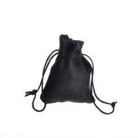 Yalulu 2.8x3.5inch 50 Pack Mini Natural Jute Burlap Gift Bag with Nylon Drawstring for Arts & Crafts Projects, Gift Packaging, Snacks & Jewelry (Black)