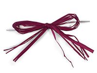 Pre-Tied Paper Raffia Gift Bow - Burgundy 4" Pre-Tied Paper Bows with 6" Twist Ties (8 Packs; 12 Bows Per Pack) - WRAPS-24110