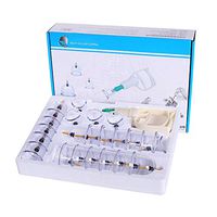 Jia He Chinese Medicine Therapy Cupping Device - Professional Cupping Therapy Equipment 24 Cups Set with Pumping Handle and Extension Tube Suitable for Adults and The Elderly ##