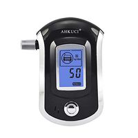 AHKUCI Digital Alcohol Breathalyzer Tester Blue Backlight with 5 Mouthpieces