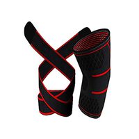 general3 SKDK Kneecap 3D Weaving Knee Brace Pad Protect Breathable Running Support MMA Pad for Men Women (Red, XL)
