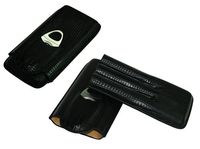 decore Bay Travel Sized Personalize Leather Cigar Case with Cigar Cutter, Groomsman Cigar Case, Best Man Gift (Black)