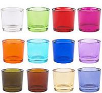 Bluecorn Beeswax Heavy Glass Votive and Tea Light Candle Holders (12, Assorted)