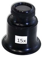 ToolUSA Black Jeweler's Loupe, and 15x Power: MG-00955