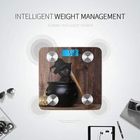 Black Cat with Yellow Eyes Body Weight Digital Scale Bluetooth Body Scale Digital Scale Tracks 8 Key Compositions Analyzer Sync with Fitness Apps 400 Lbs
