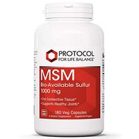 Protocol For Life Balance - MSM Bio-Available Sulfur - Improved Absorption Formula That Promotes Healthy Cartilage and Connective Tissue - 180 Veg Capsules
