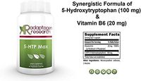 Adaptogen Research 5-HTP Max (5-Hydroxytryptophan) with 20mg Activated Vitamin B6 (P-5-P) | 100mg 5HTP per capsule | Mood & Relaxation Support | 60 Vegetarian Capsules